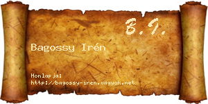 Bagossy Irén névjegykártya