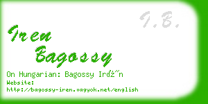 iren bagossy business card